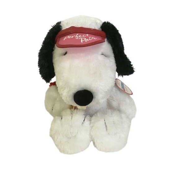 PERFECT PAIR Card Playing Snoopy Plush w/ Visor & Arm Band w/tag Hallmark - Picture 1 of 11